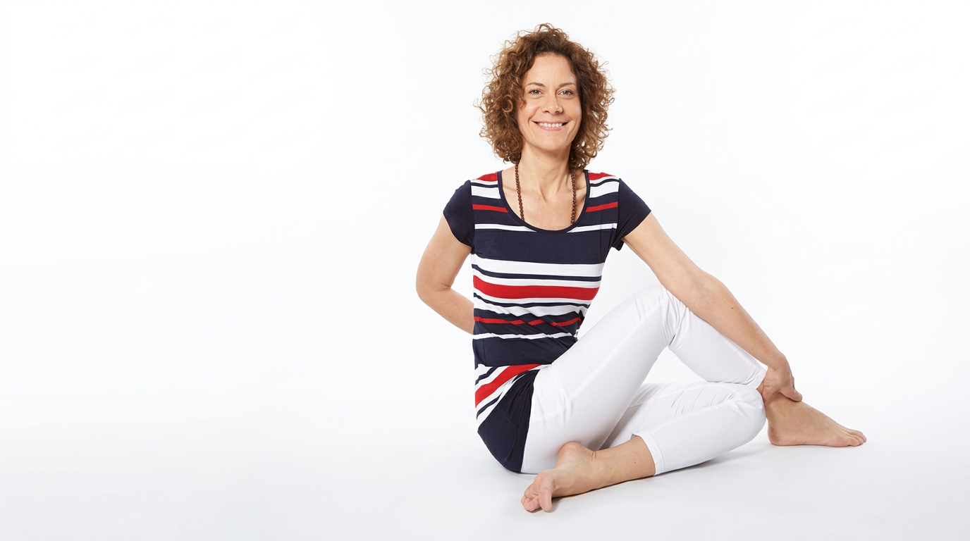 Ženska pri sproščeni vadbi joge